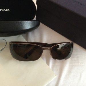 Prada Brown and Metallic Sunglasses